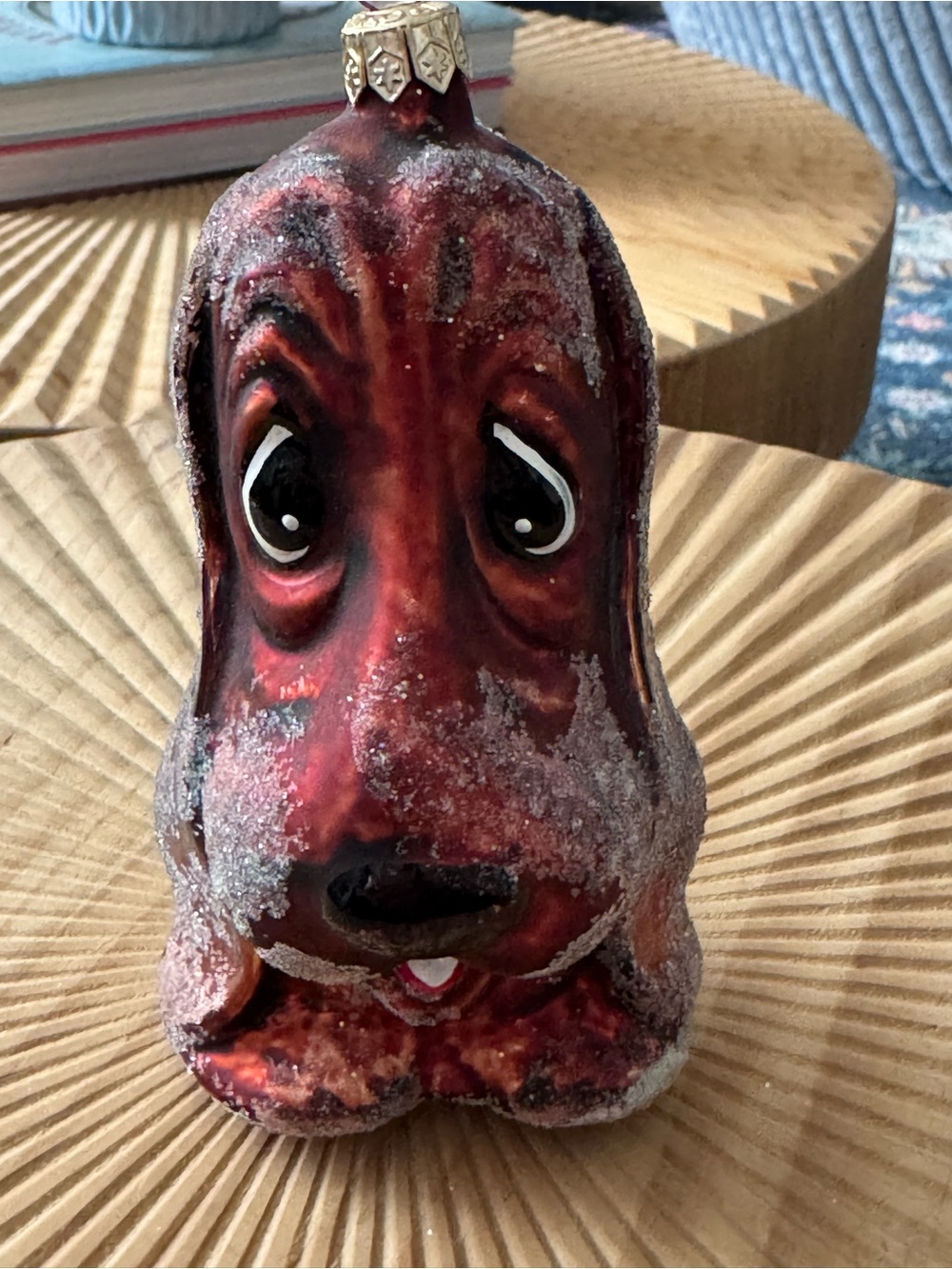 Christopher Radko Rufus T Dawg Dog Glass Holiday Ornament Basset Vintage